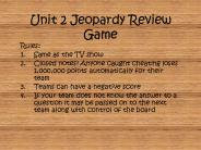 Unit 2 Jeopardy Review Game