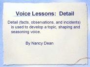 Voice Lessons: Detail