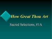 How Great Thou Art