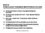 BAB IX: PEMULIAAN TANAMAN MENYERBUK SILANG