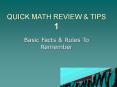 QUICK MATH REVIEW PowerPoint PPT Presentation