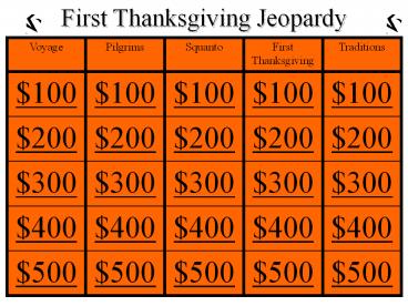 First Thanksgiving Jeopardy