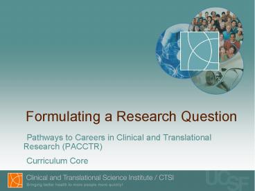 Formulating a Research Question