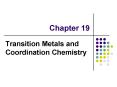 Transition Metals and Coordination Chemistry PowerPoint PPT Presentation