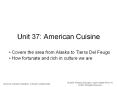 Unit 37: American Cuisine PowerPoint PPT Presentation