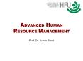 ADVANCED HUMAN RESOURCE MANAGEMENT PowerPoint PPT Presentation