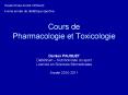 Cours de  Pharmacologie et Toxicologie PowerPoint PPT Presentation
