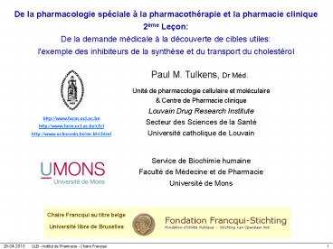 De la pharmacologie sp