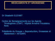 MEDICAMENTS ET GROSSESSE