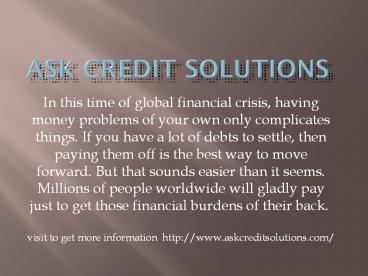 Ask credit solutions