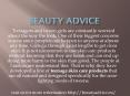 Beauty advice PowerPoint PPT Presentation