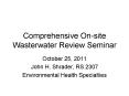 Comprehensive On-site Wasterwater Review Seminar PowerPoint PPT Presentation