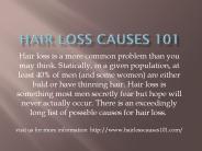 Hair loss causes 101