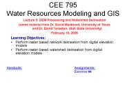 CEE 795 Water Resources Modeling and GIS