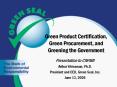Green Product Certification, Green Procurement, and Greening the Government PowerPoint PPT Presentation