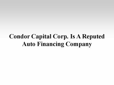 Condor Capital Corp