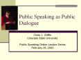 Public Speaking as Public Dialogue PowerPoint PPT Presentation