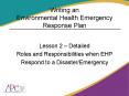 Writing an Environmental Health Emergency Response Plan PowerPoint PPT Presentation