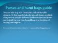 purses and handbags guide