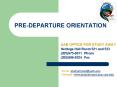 PRE-DEPARTURE ORIENTATION PowerPoint PPT Presentation