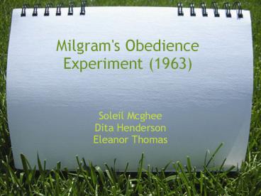 Milgram's Obedience Experiment (1963)
