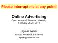 Online Advertising Open lecture at Warsaw University February 25/26, 2011 PowerPoint PPT Presentation