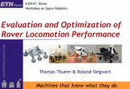 Evaluation and Optimization of Rover Locomotion Performance