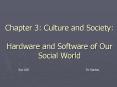 Chapter 3: Culture and Society:  Hardware and Software of Our Social World PowerPoint PPT Presentation