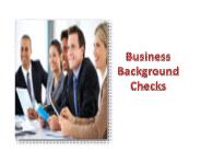 Business Background Checks