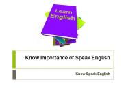 Know Importance of Speak English