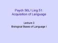 Psych 56L/ Ling 51: Acquisition of Language PowerPoint PPT Presentation