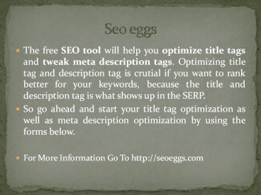 Seo eggs