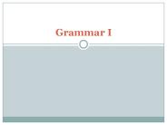 Grammar I