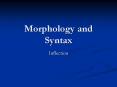 Morphology and Syntax PowerPoint PPT Presentation