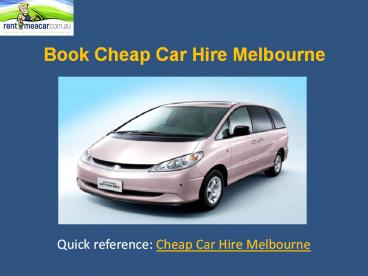 Book Cheap Car Hire Melbourne