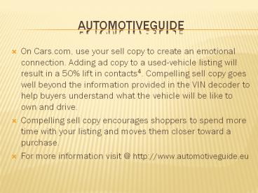 automotive guide