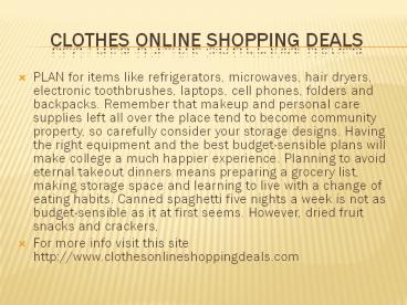 clothes online shopping deals