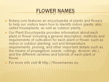 flower names