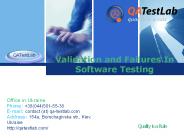 Validation and Failures In Software Testing