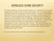 wireless home security