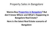 Bangalore Real estate
