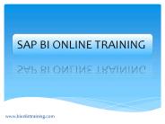 SAP BI/BW training online by domain experts