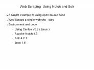 Web Scraping  Using Nutch and Solr 1/3