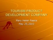 TOURISM PRODUCT DEVELOPMENT COMPANY