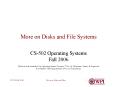 More on Disks and File Systems PowerPoint PPT Presentation