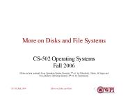 More on Disks and File Systems