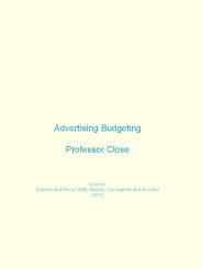Advertising Budgeting