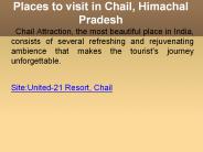Places to visit in Chail - Himachal Pradesh