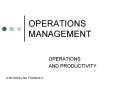 OPERATIONS MANAGEMENT PowerPoint PPT Presentation