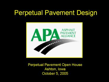 Perpetual Pavement Design